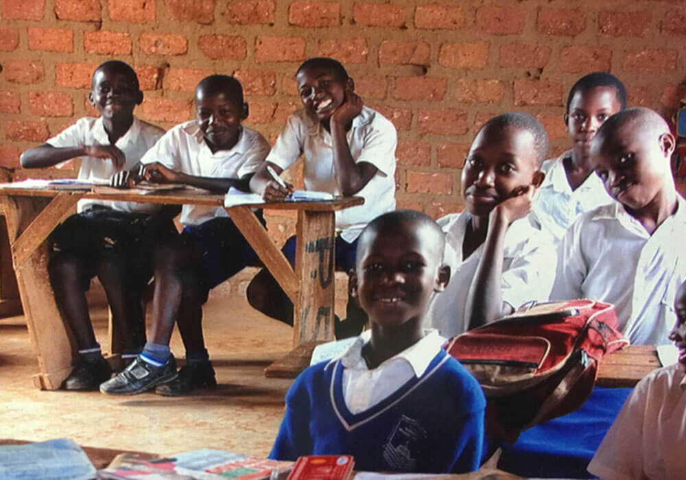 ugandan students studying in a classroom
